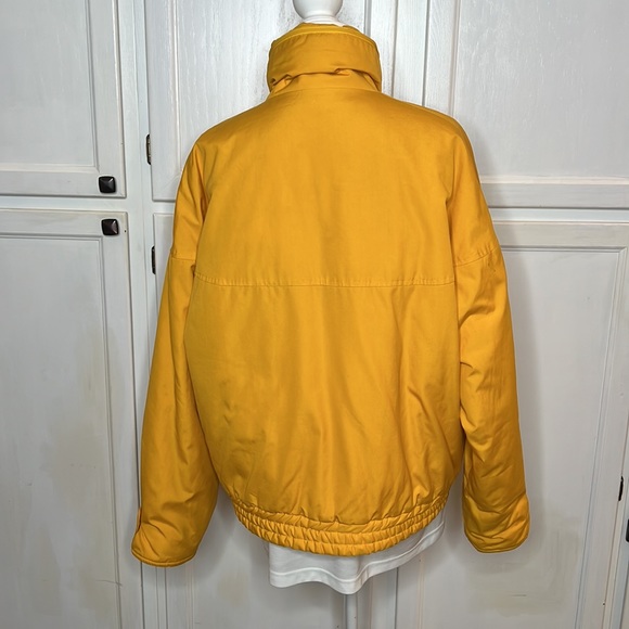 Vintage MIGHTY-MAC jacket w/hood in school bus yellow Sz. 42 unisex T-Bar Zipper - Picture 2 of 16